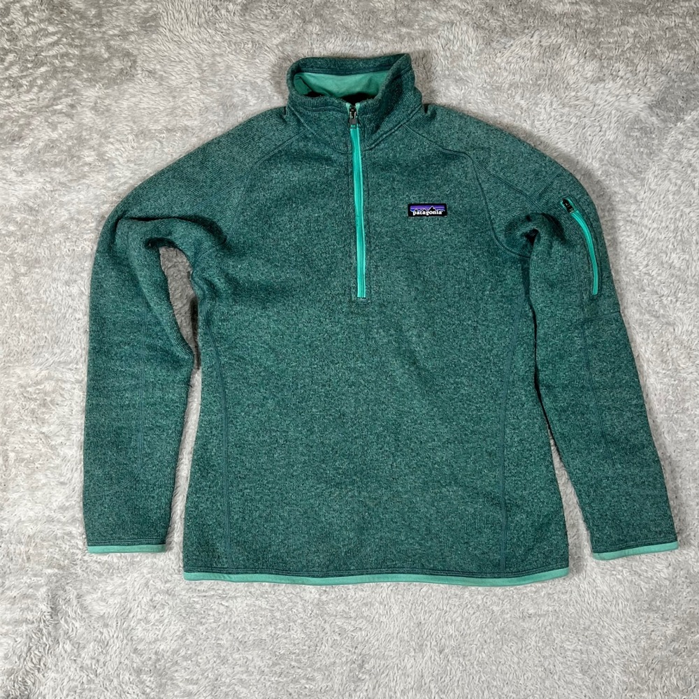 Patagonia Better Sweater 1/4 Zip Pullover Teal Green Fleece STY25617 Small